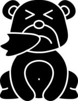Sneezing Bear Expression Solid Icon vector