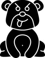 Mocking Bear Expression Solid Emoji vector