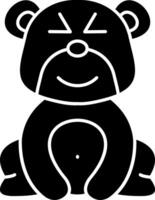 Cute Bear Expression Solid vector