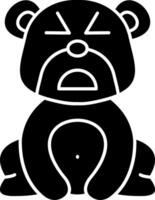 Sad But Relieved Bear Solid Design vector