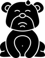 Embarrassed Bear Look Solid Emoji vector