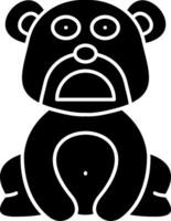 Anguished Bear Expression Solid Drawing vector