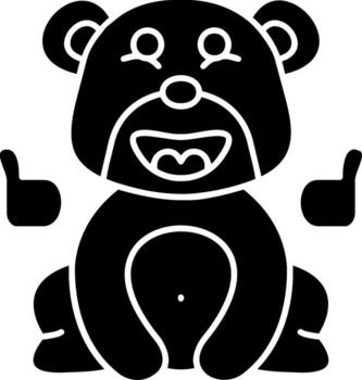 Sportive Bear Pose Solid vector