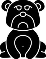 Pouting Bear Expression Solid Clipart vector