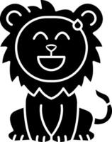 Lion Tired Sleepy Solid Drawing vector