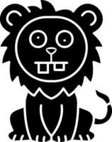 Lion Ugly Emotion Solid Graphic vector