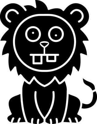 Lion Ugly Emotion Solid Graphic