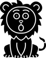 Lion Surprised Expression Solid vector