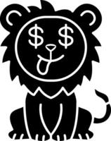 Lion Greedy Face Solid Character vector