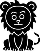 Lion With Eyebrows Raised Solid vector