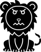 Lion Crying Sad Solid Design vector