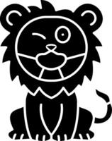 Lion With Mask Solid Illustration vector