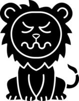 Lion Disgusted Emotion Solid Icon vector