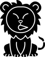 Lion Grimacing Expression Solid vector