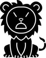Lion Persevering Face Solid Icon vector