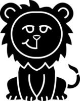 Lion Wry Smile Solid Icon vector