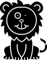 Lion Zany Expression Solid Design vector