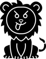 Lion Mocking Face Solid Style vector