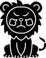 Lion Steaming Angry Solid Icon vector