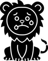 Lion Anxious With Sweat Solid Art vector
