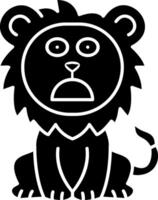 Lion Anguished Expression Solid Icon vector