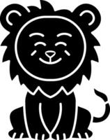 Lion Expression Of Joy Solid Icon vector