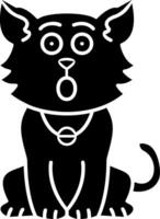 Surprised Cat Reaction Solid vector