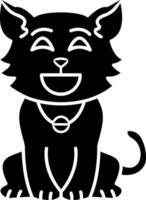 Happy Cat Face Solid vector