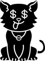 Greedy Cat Face Solid Design vector