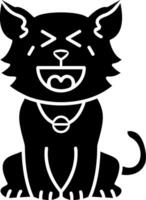Laughing Cat Face Solid vector