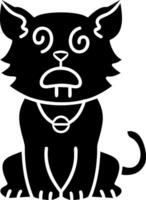 Dazed Cat Expression Solid Icon vector