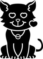 Smiling Cat With Hearts Solid vector