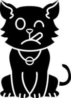Thermometer Cat Face Solid Icon vector