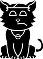 Cat With Head Bandage Solid vector