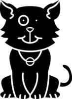 Zany Cat Expression Solid Style vector
