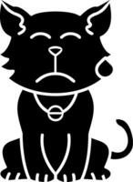 Cold Sweat Cat Face Solid vector