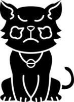 Steaming Cat Head Solid vector