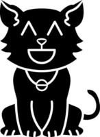 Laughing Cat Haha Solid Icon vector