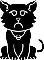 Pouting Cat Face Solid Expression vector