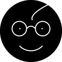 Nerd Emoji Character Solid Style Icon vector