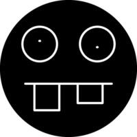 Ugly Face Emoji Solid Icon vector