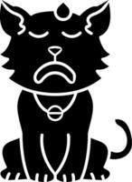 Hot Sweat Cat Mood Solid Icon vector