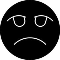 Sad Face Expression Emoji Solid vector