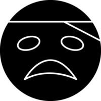 Sick Face Emoji Solid Drawing vector