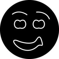 Grinning Emoji Face Solid Design vector