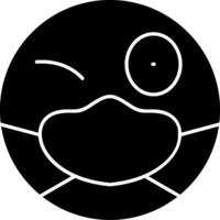 Face With Mask Emoji Solid Design vector