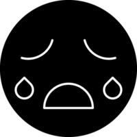 Sweating Face Emoji Solid Icon vector