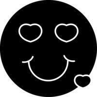 Smiling With Hearts Emoji Solid vector