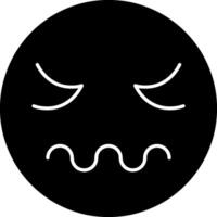 Disgusted Face Emoji Solid Icon vector