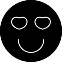 Smiling With Love Eyes Emoji Solid vector